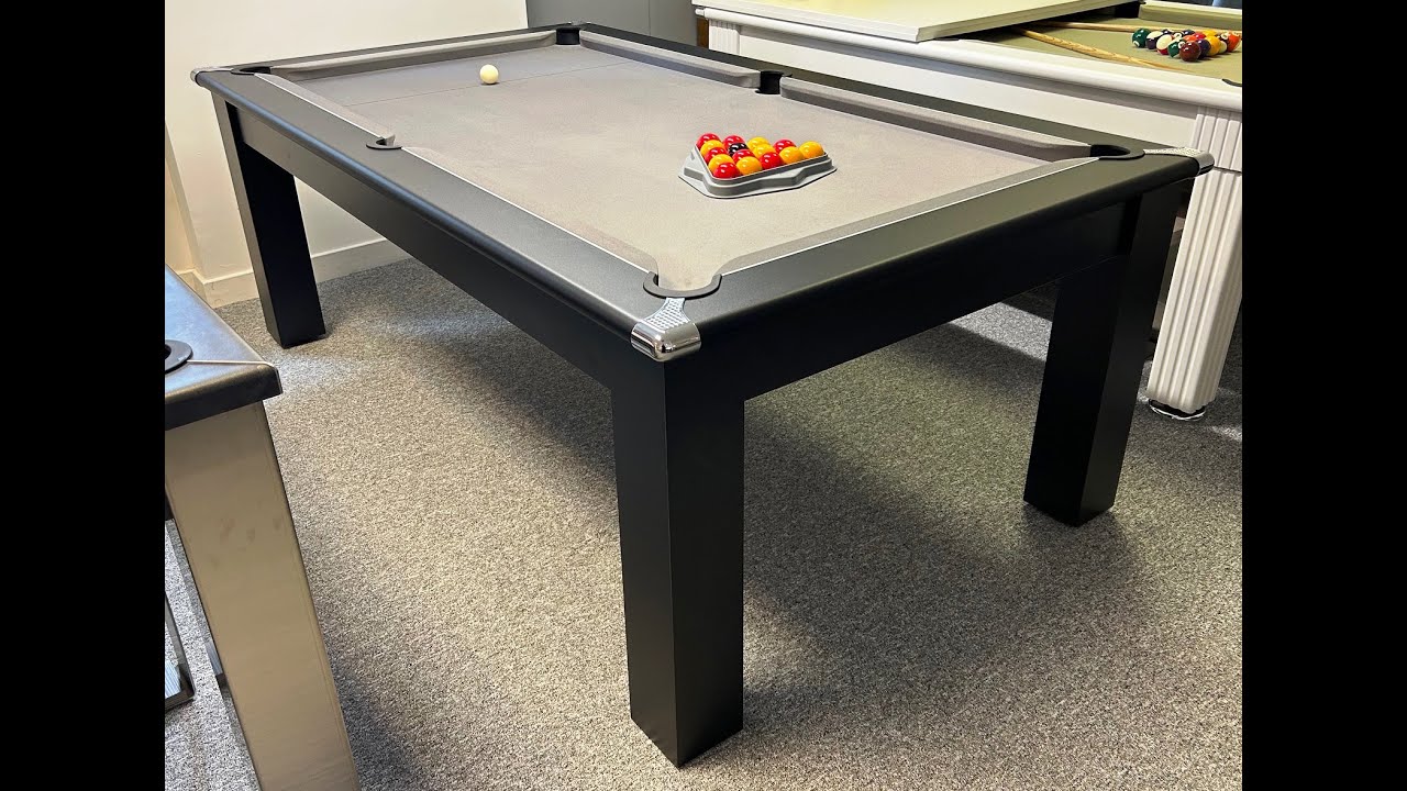 7ft Modern Classic Black Slate Bed Pool Dining Table