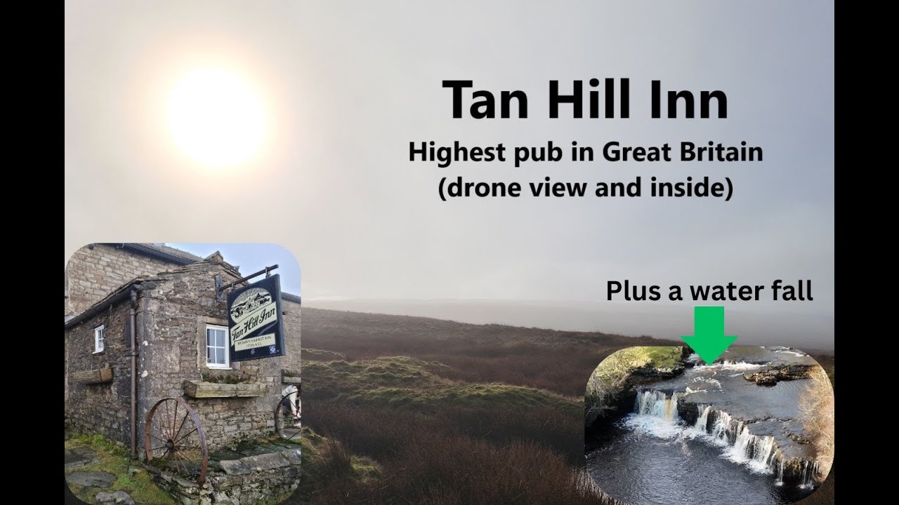Tan Hill Inn -Highest pub in England - waterfalls, yurts and fog #drone #djimini4pro