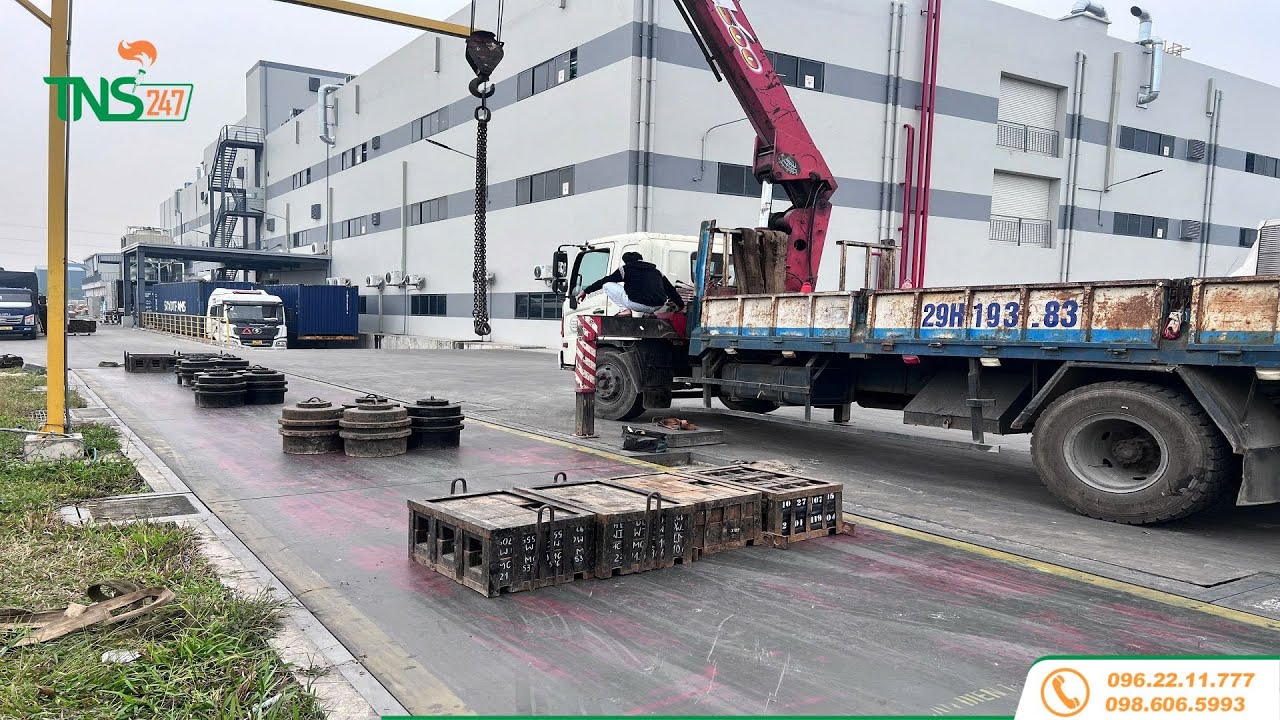 Quy trình căn chỉnh hiệu chuẩn kiểm định cân ô tô điện tử 100 tấn tại Kcn Lai Cách - Hải Phòng
