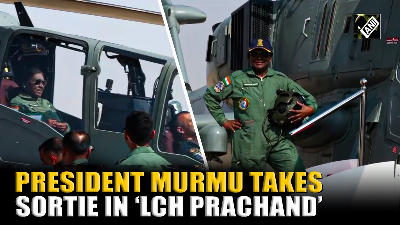 Watch! President Draupadi Murmu flies ‘LCH PRACHAND’ near Indo-Pak border in Jaisalmer
