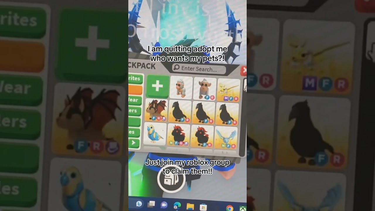 Iam quitting Adopt Me who wants my pets? Giveaway