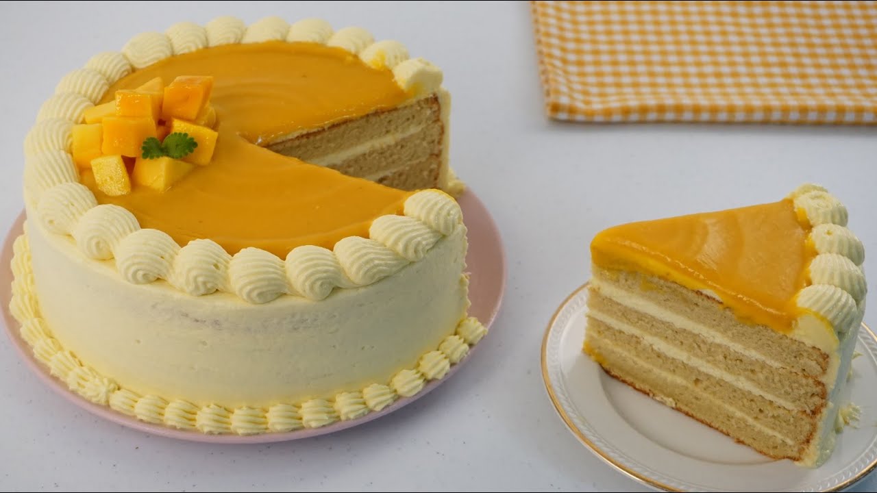 Mango Cake With Easy Frosting Recipe (No Whipping Cream)