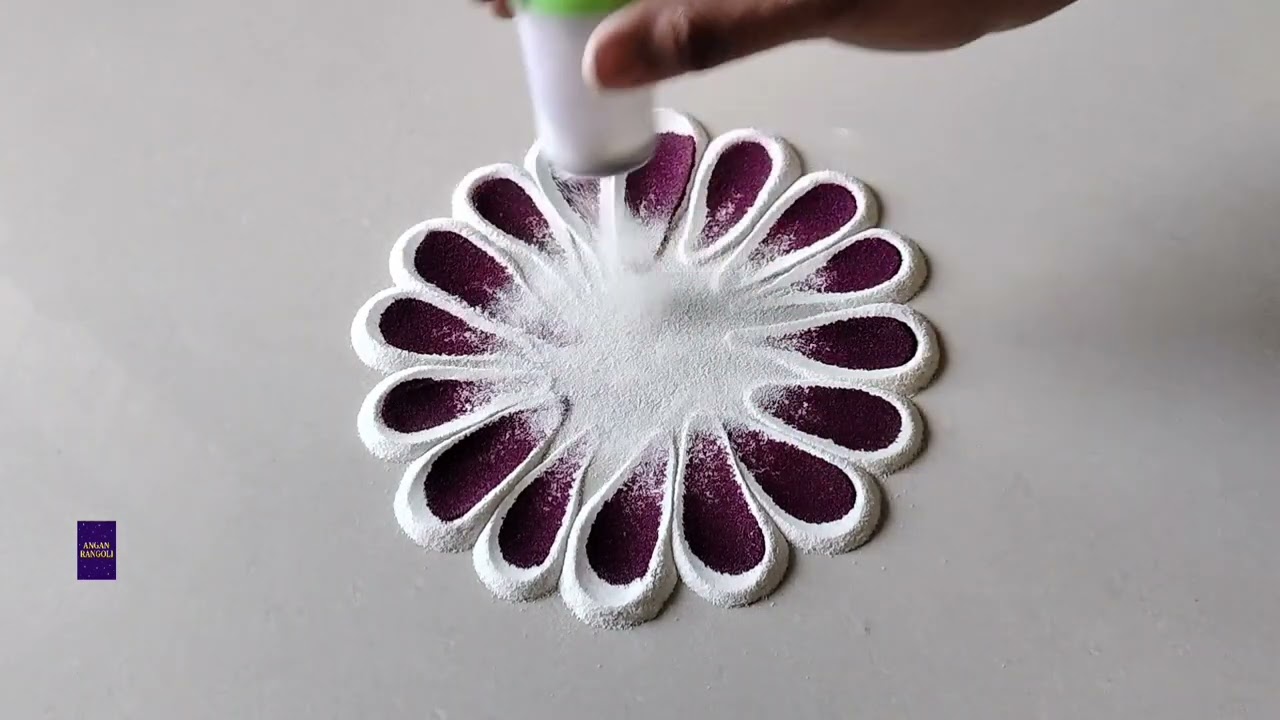 Easy Rangoli Designs ✨#rekharangoli#rangoli #art #rangolidesigns #viral #viralvideo 