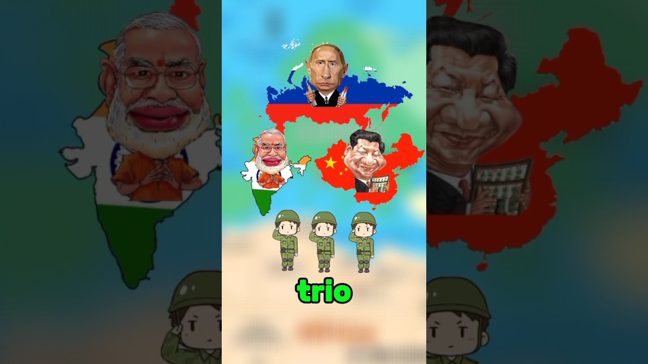 If Russia China and India united...#Europe #usa #geography #russia#India #china #countryballs
