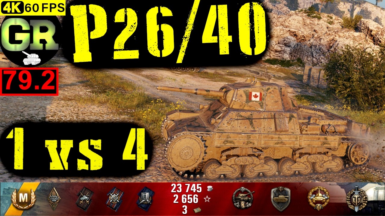 World of Tanks P26/40 WoT Replay - 8 Kills 1.8K DMG(Patch 1.4.0)