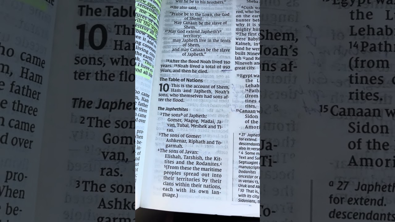 Read the Bible with me. Genesis 10. 