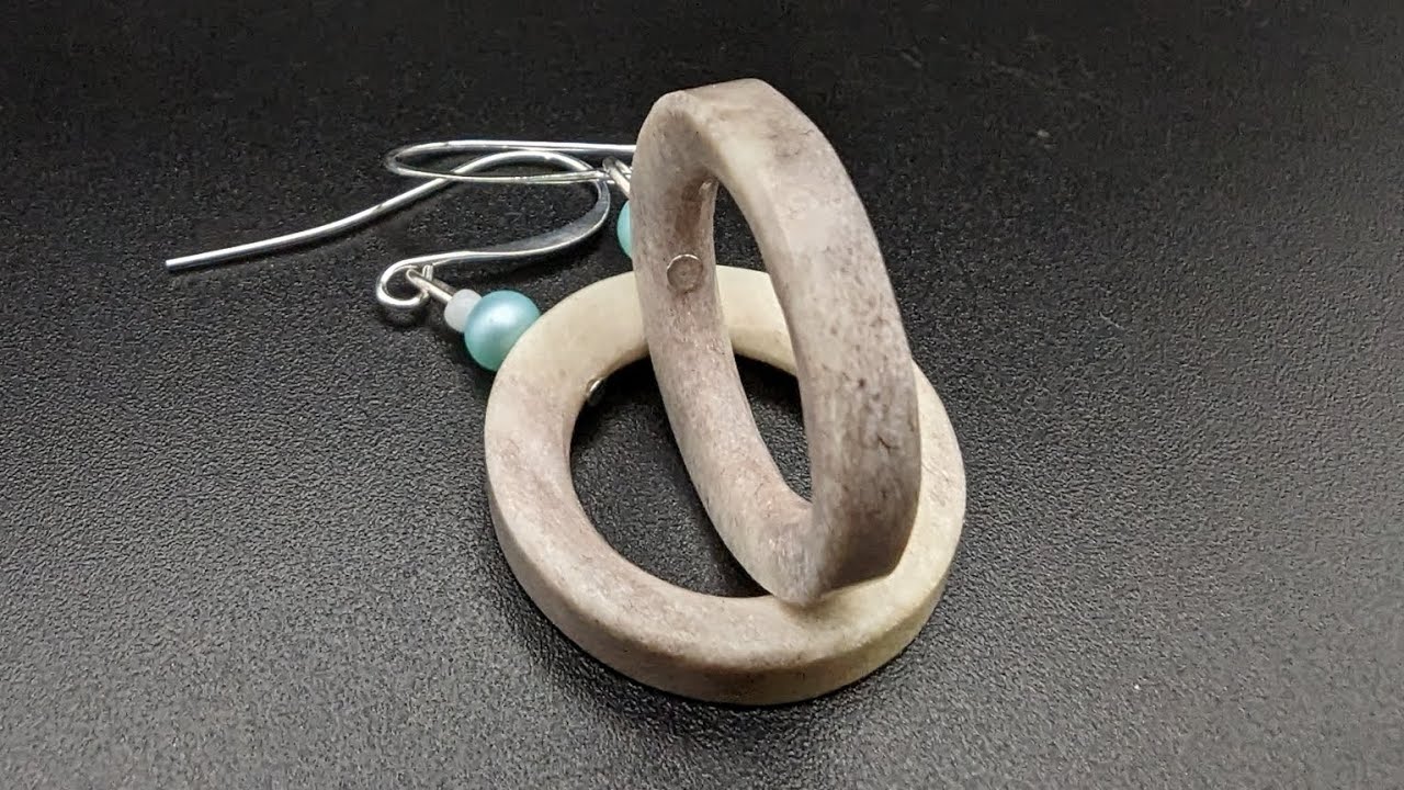 How to make earrings from moose antler, shed antler jewelry from Northern Tines.