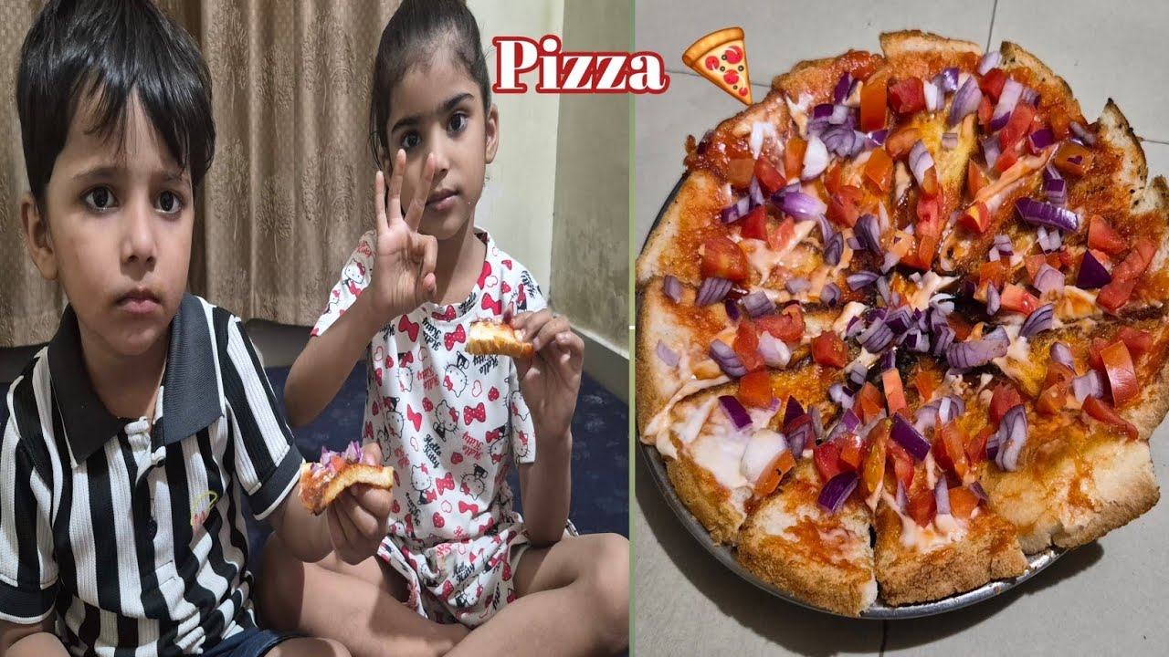Papa Ne Banaya Bread Pizza 🍕 😋 ! Wow Maja Agya Kha Ke !
