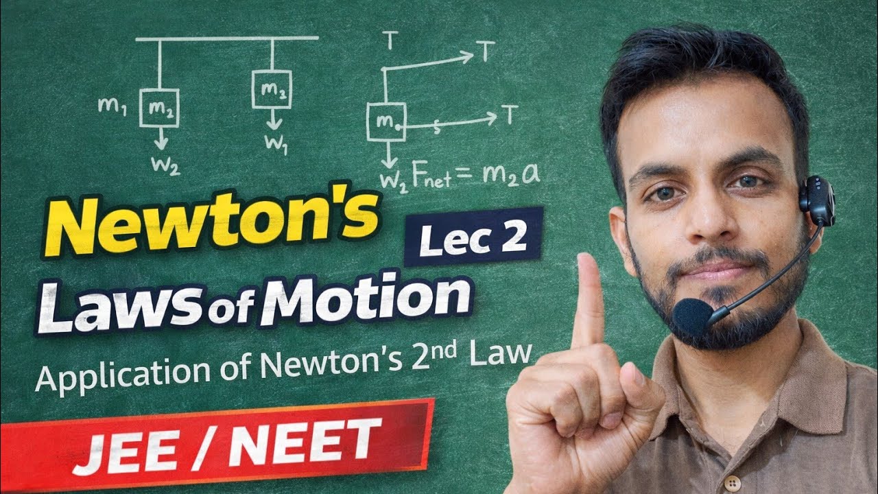 Newton’s Laws of Motion Lec 2 🔥 | Application of Newton’s 2nd Law | JEE / NEET | SKP SIR 