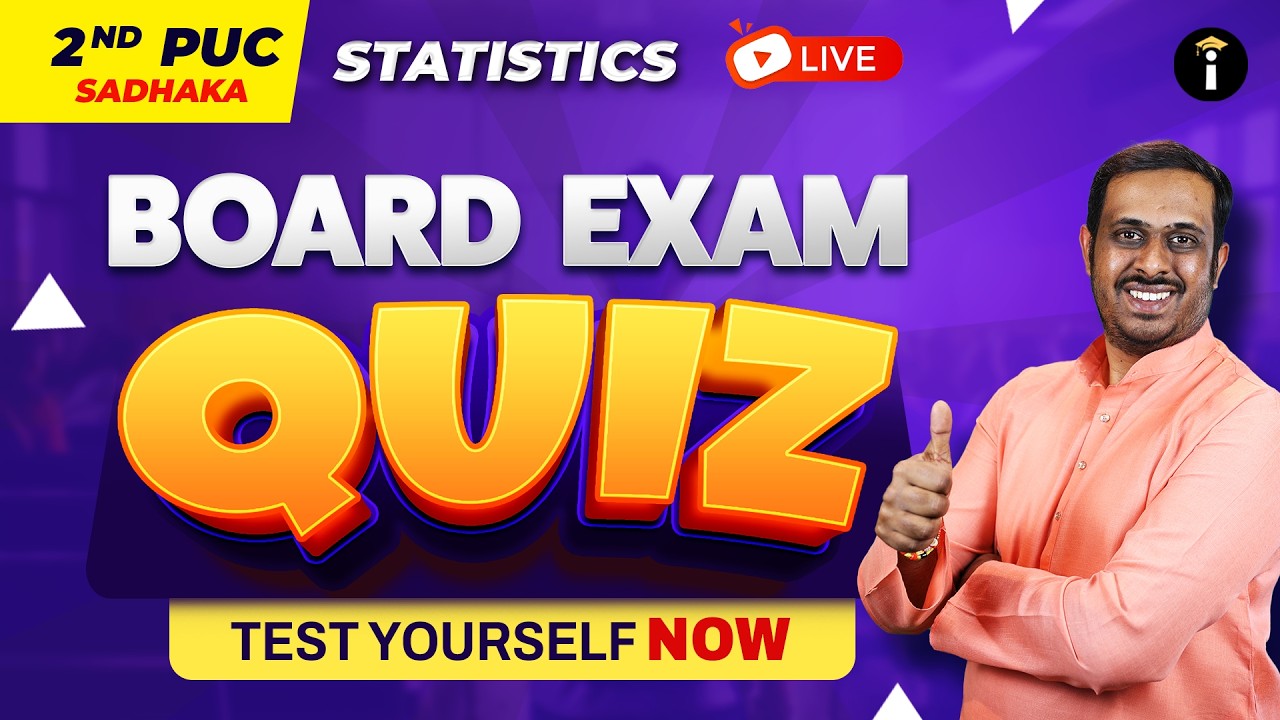 2nd PUC Statistics Board Booster Quiz LIVE | Endgame Revision for the Board Exam Preparation