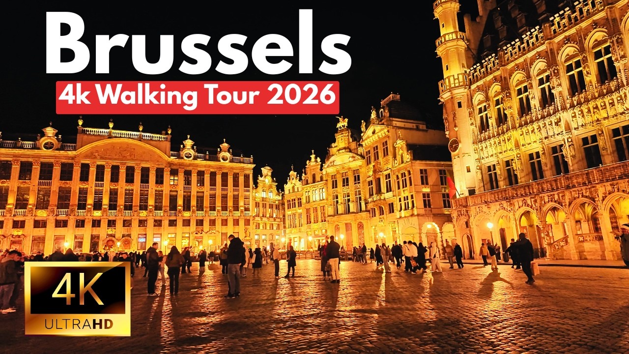 Walking Into Stunning Golden Streets of Brussles | 4k Walking Tour 2026 | ASMR