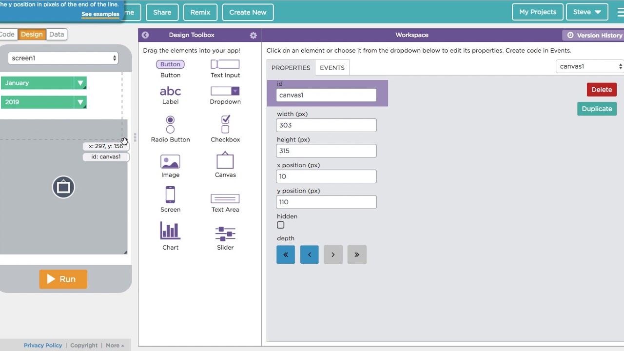 Creating a Calendar in Code.org App Lab - Part 1