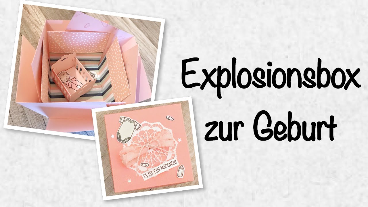 Explosionsbox mit Babybettchen zur Geburt [mit Produkten von Stampin' Up!]
