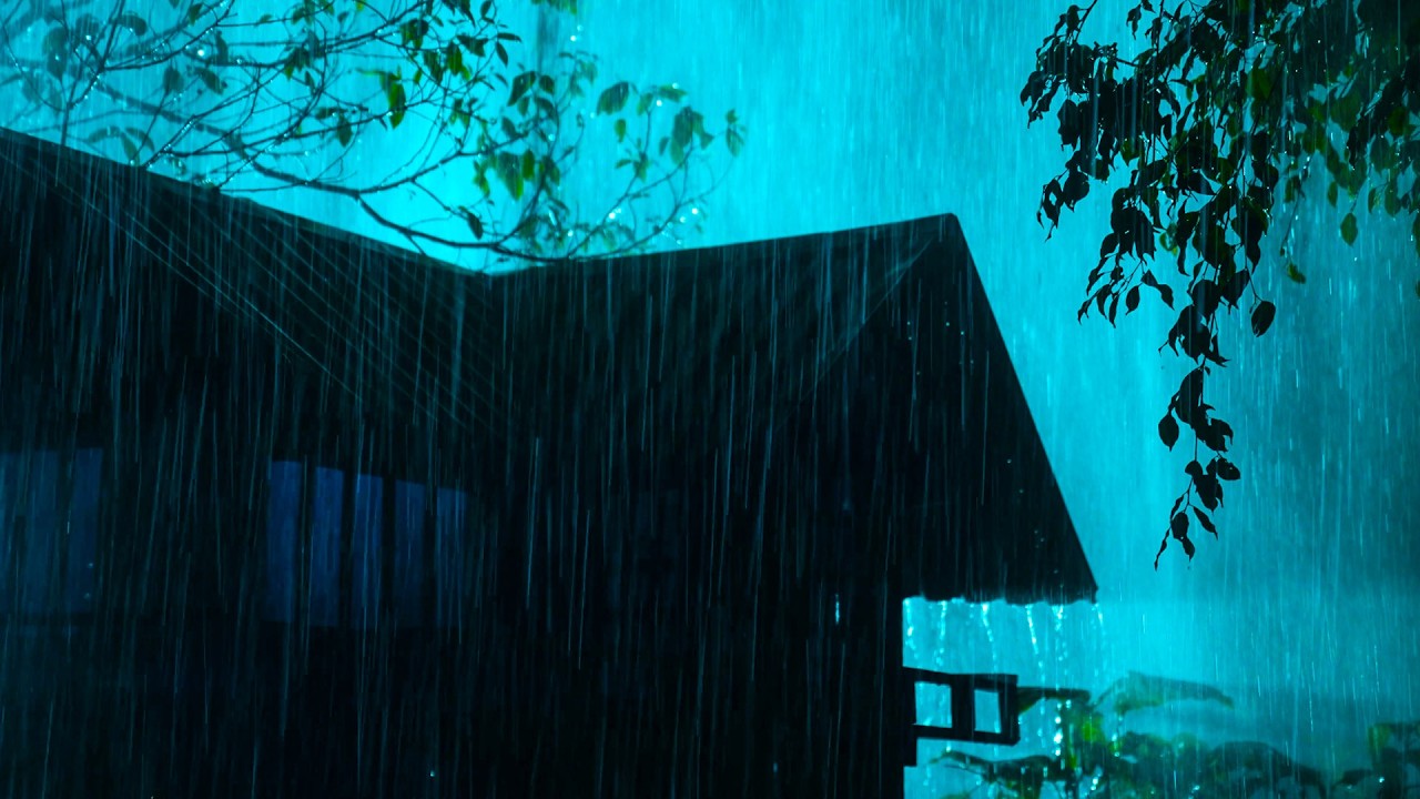 The Storm Outside, Peace Inside 🌙 Heavy Rain Pounding the Tin Roof and Thunder Rumbling