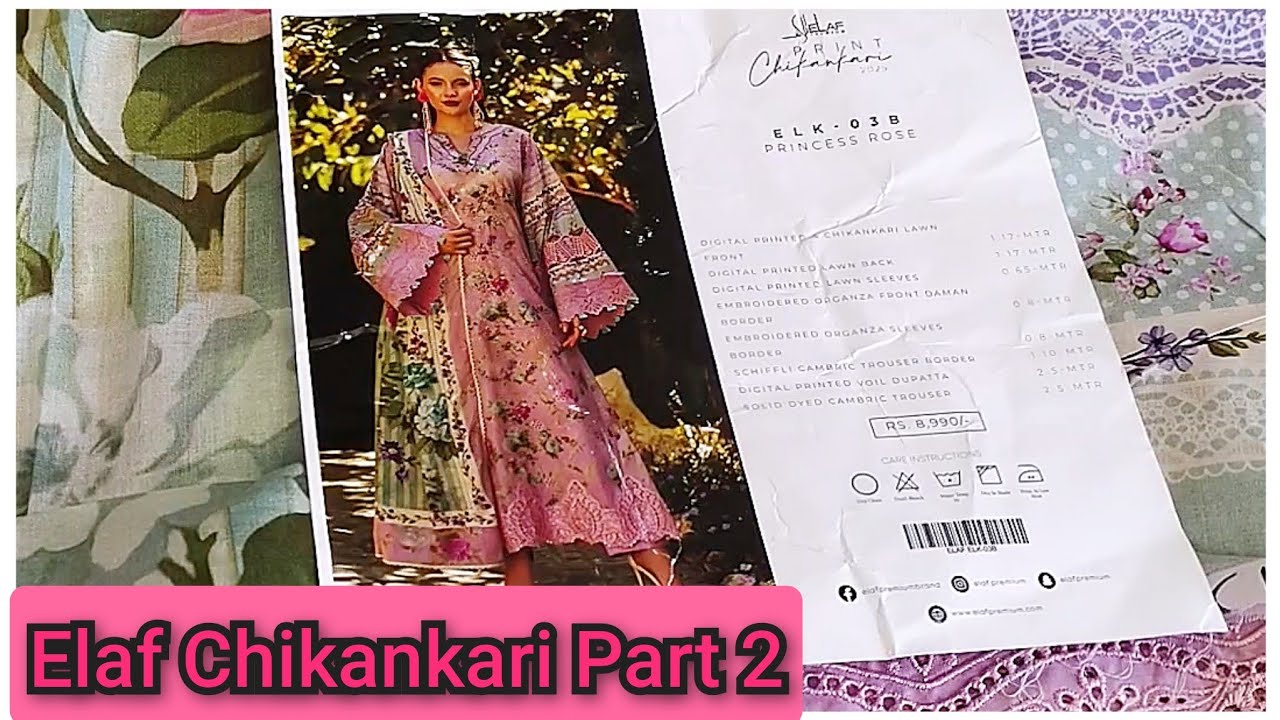 Elaf Premium Chikankari Lawn Collection Hit Code Part 2! Elaf Premium Luxury Lawn Collection 2025!!
