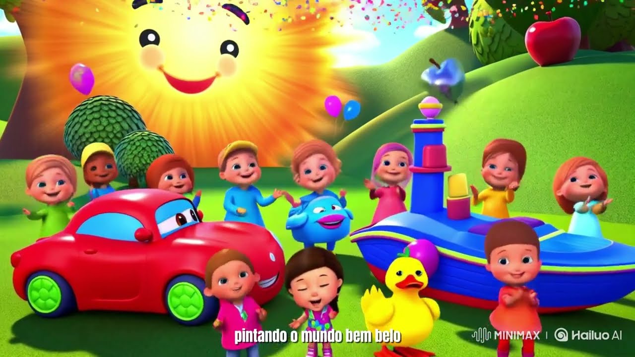 Aprenda as Cores com M&uacute;sica! 🎨 Vermelho, Azul e Amarelo &ndash; Can&ccedil;&atilde;o Divertida para Beb&ecirc;s e Crian&ccedil;as