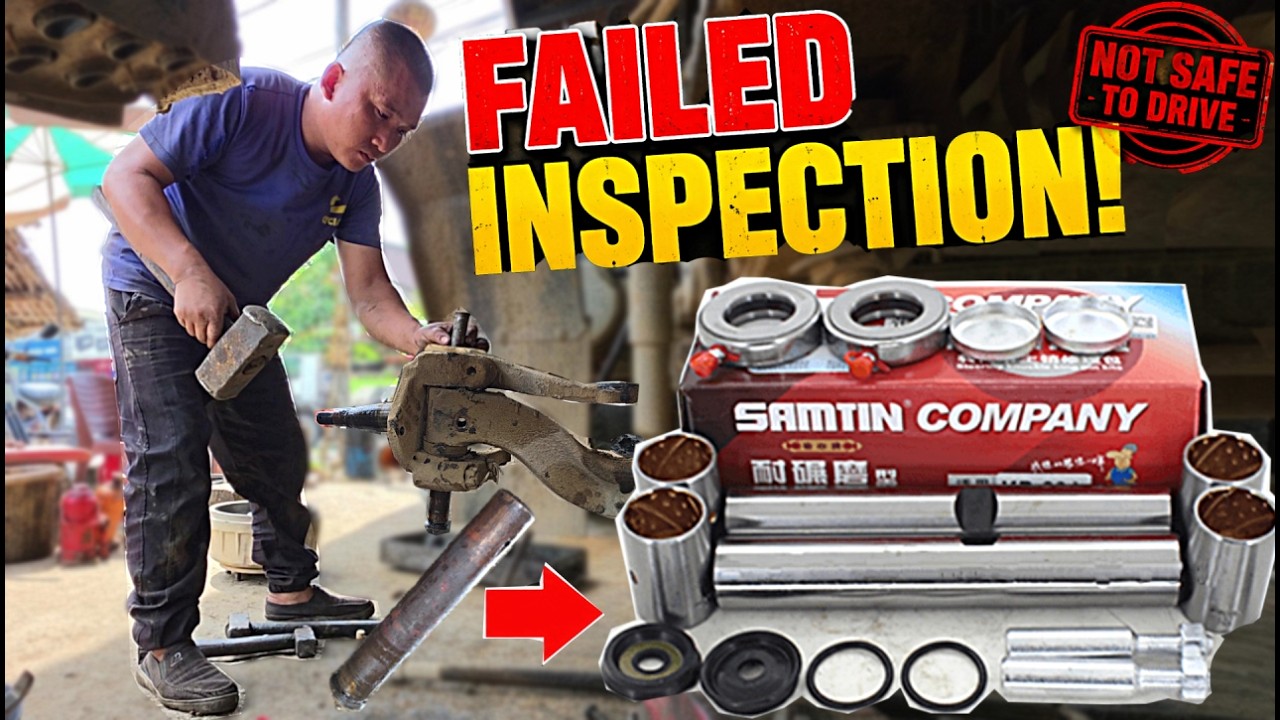 Truck Failed Inspection! Replacing Steering Kingpin & Tie Rod Ends | Full Repair Process