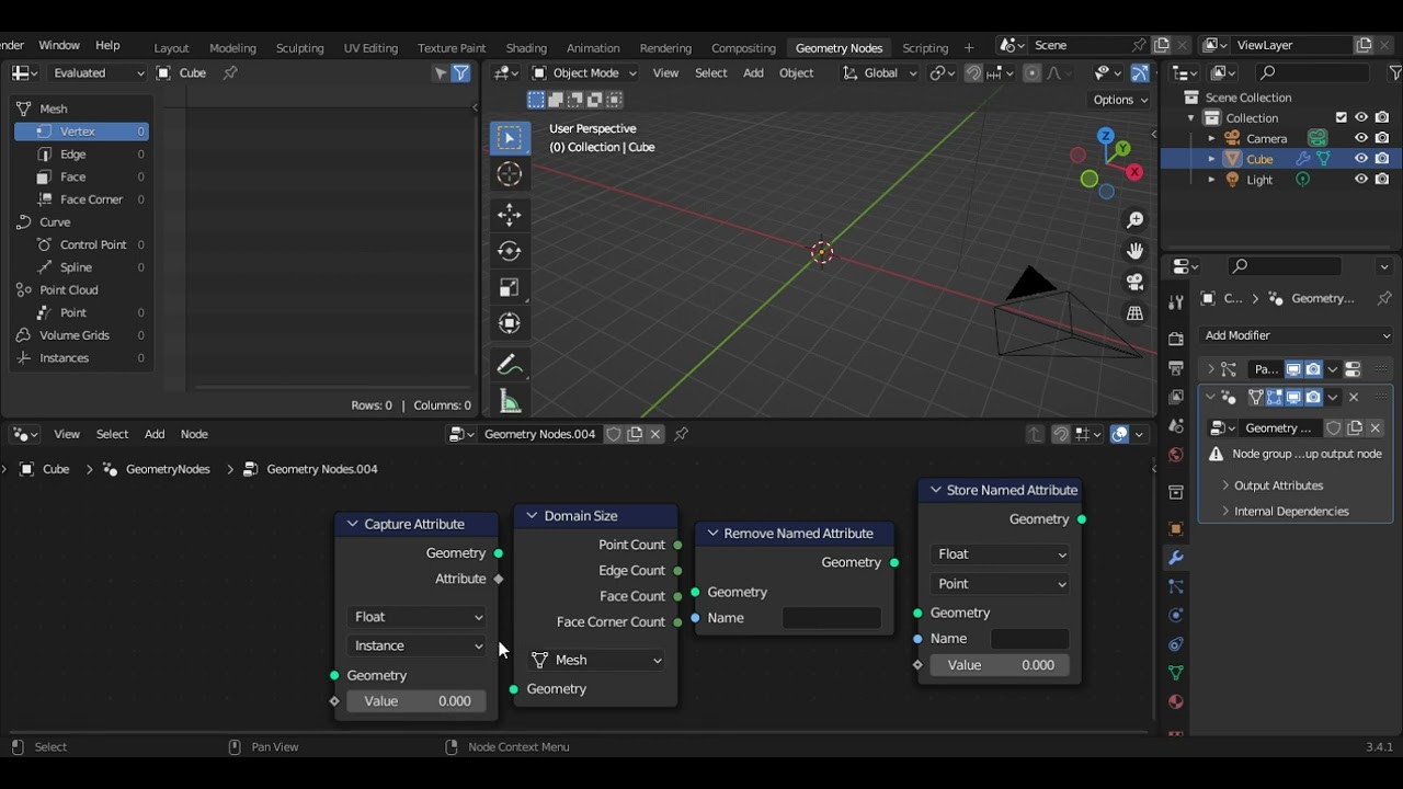 Blender. Узлы Attribute/Узел Capture Attribute.