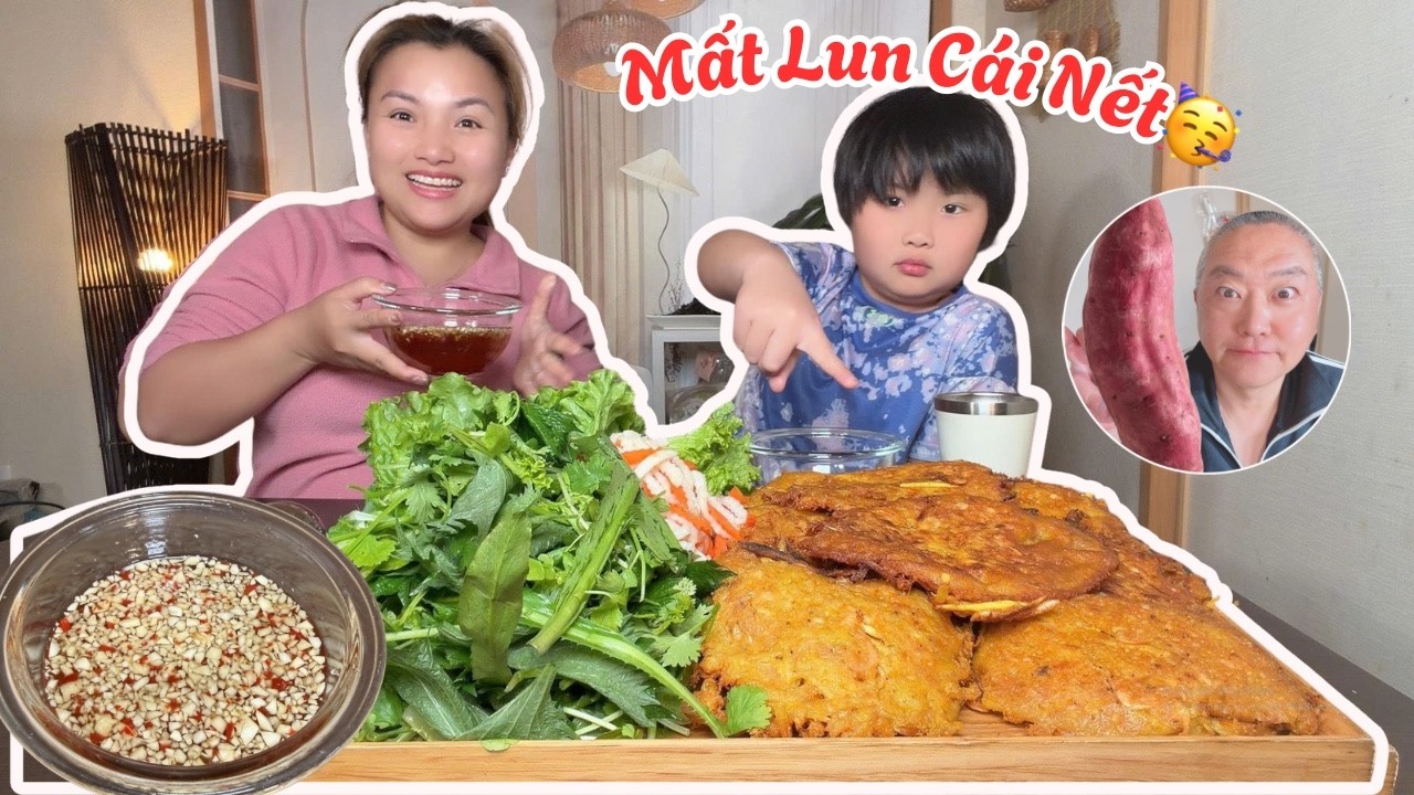 Mượn củ khoai bự của Papa.. Q đem chiên với tép mồng chấm mắm chua ngọt, ăn tới tấp mất luôn cái nết