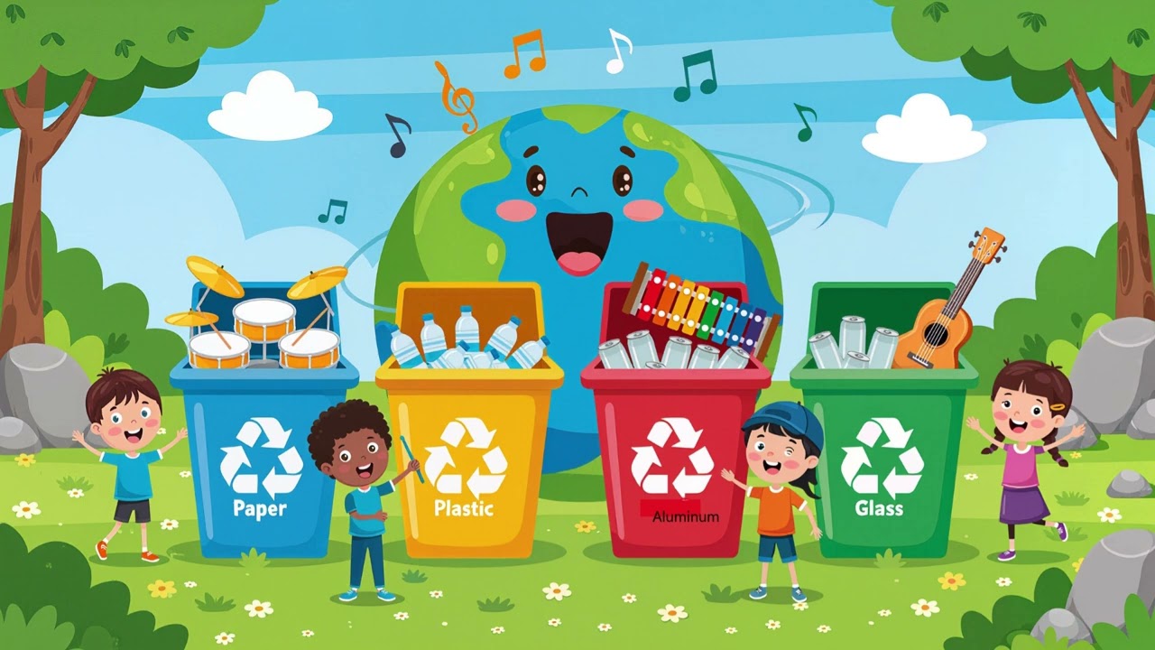 Recycling Rock Band ♻️🎸 | Eco-Friendly Songs for Kids | Environmental Education Music