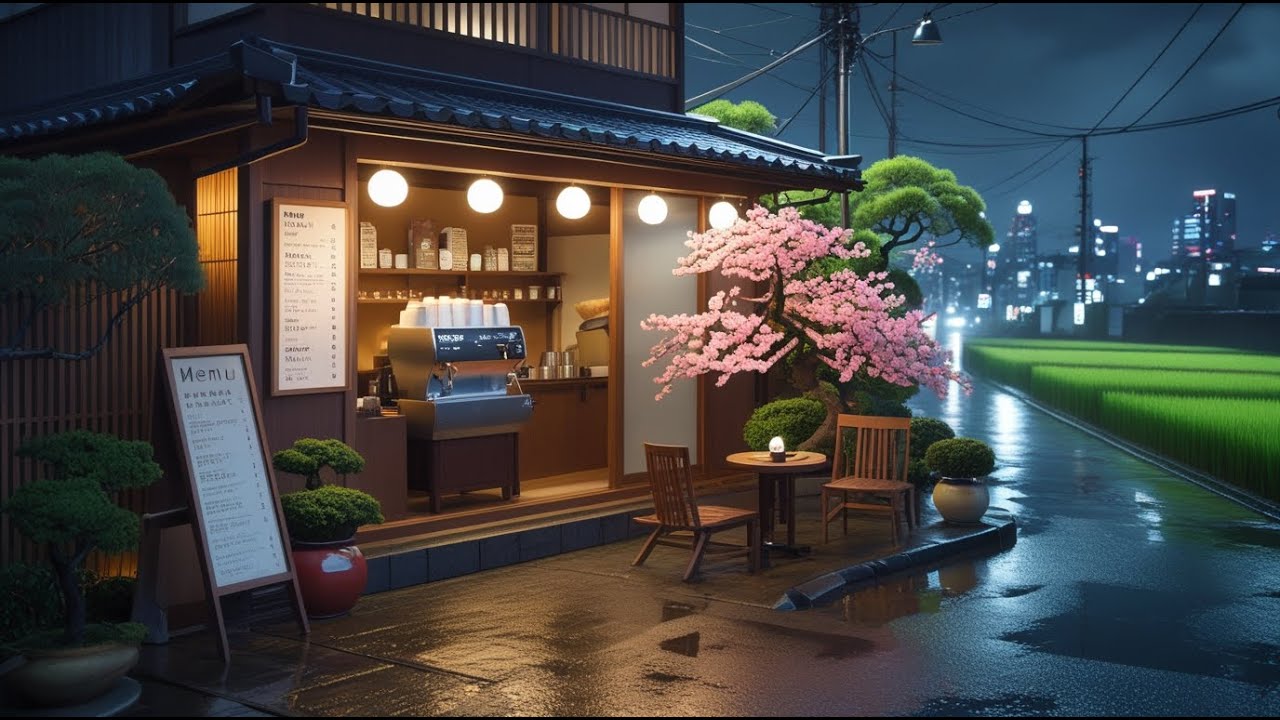Late Night Chillhop in Rainy Café ☔ 90s Lofi Beats for Study & Soft Focus Energy