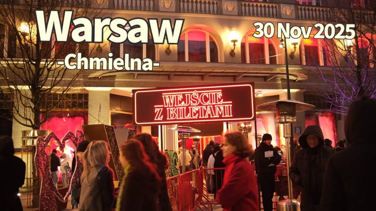 Winter Walk Warsaw Chmielna Poland - 30 November 2025 | Walking Tour
