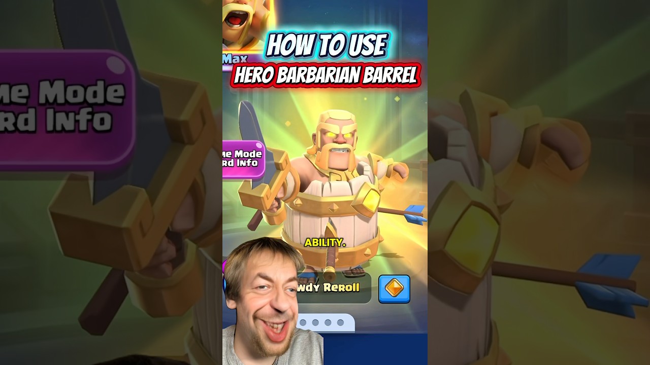 How to Correctly Use Hero Barbarian Barrel! #clashroyale #clashroyaleshorts #supercell