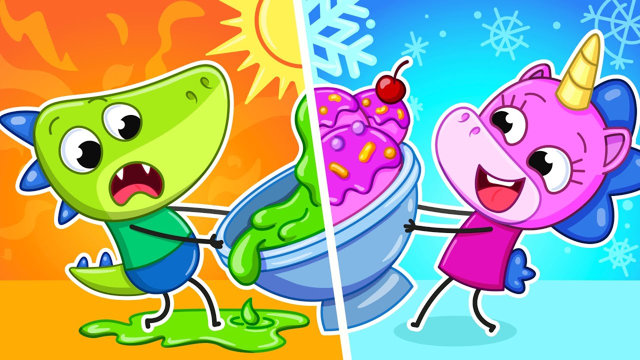 Cold Ice Cream vs Melting Ice Crem | Yummy Food & More Educational Cartoons | Teeny Mimi