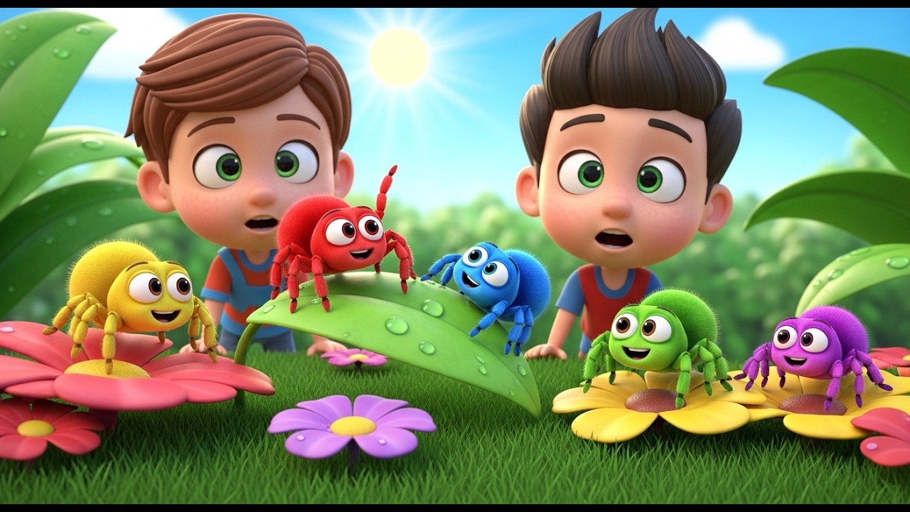 Vijf Kleine Tarantula's Kruipen, Kruipen | Grappige Spinnenliedjes & Tellen voor Kids