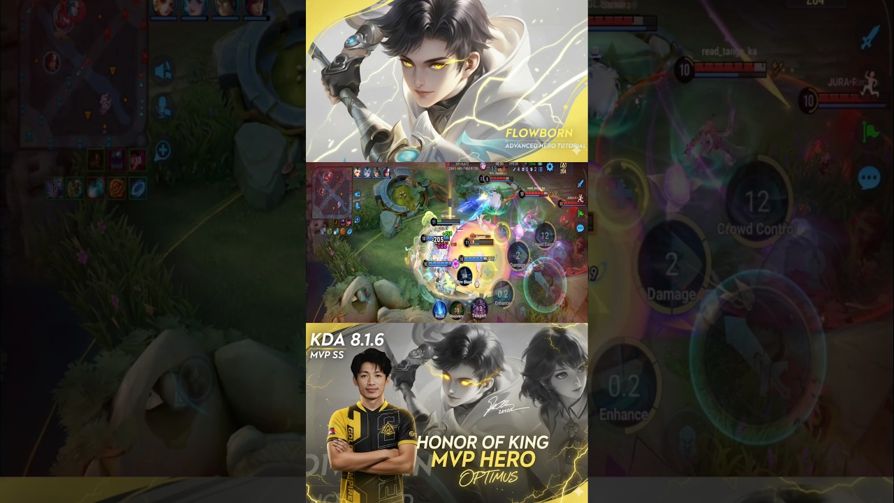 Honor Of King 👑 Flowborn Gameplay Top Build 💫 #HonorofKings #HOKStudio #HOK #TeamGE #Flowborn