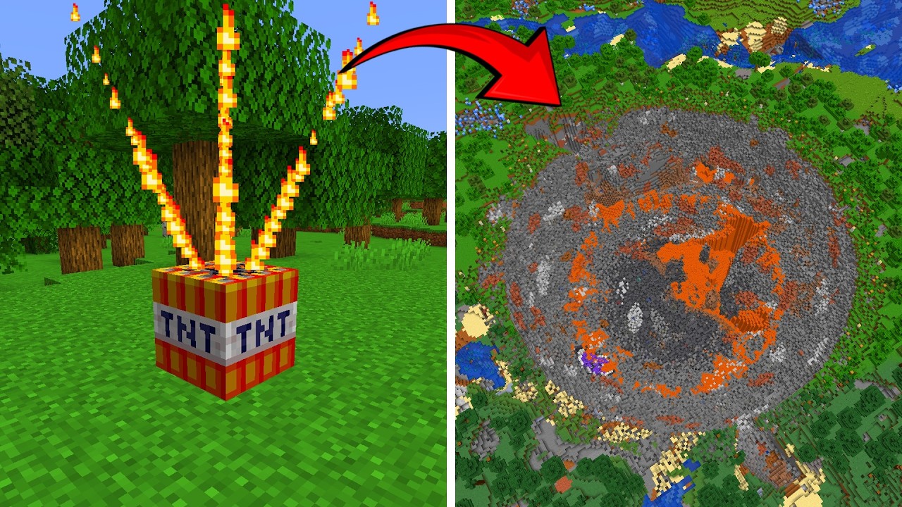 GOD TNT против мира Minecraft