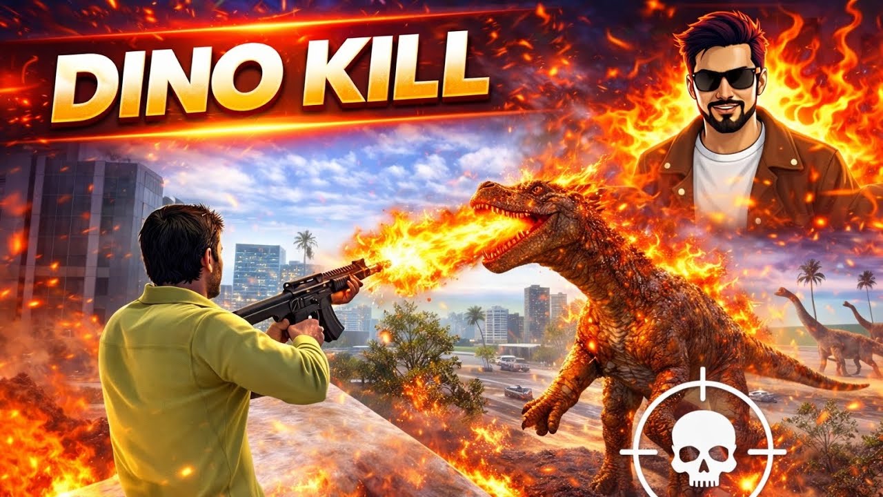 Dino Attack 😱 Indian Bike Driving 3D | Real Action Gameplay