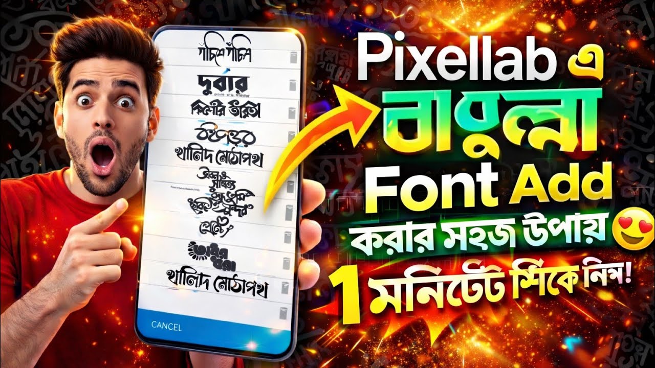 Pixellab এ Bangla Font কীভাবে  Add করবেন | How To Download Bangla Font In Pixellab App 