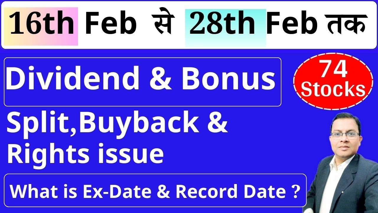 Top 74 Dividend stocks ,Bonus & Split I Upcoming dividend List I Upcoming Bonus ,split announcement