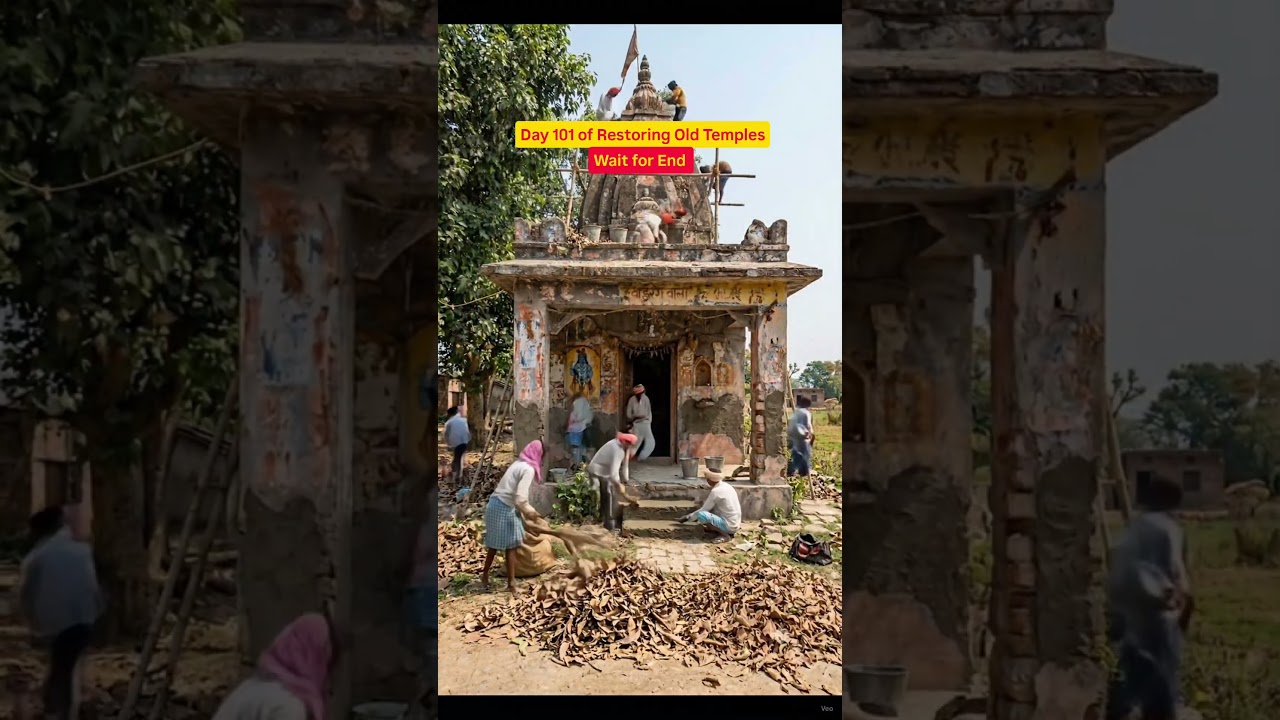 Day 101 🛕 | Rebuilding a Forgotten Hindu Temple | From Abandoned to Beautiful Again 🙏🚩 #hindumandir