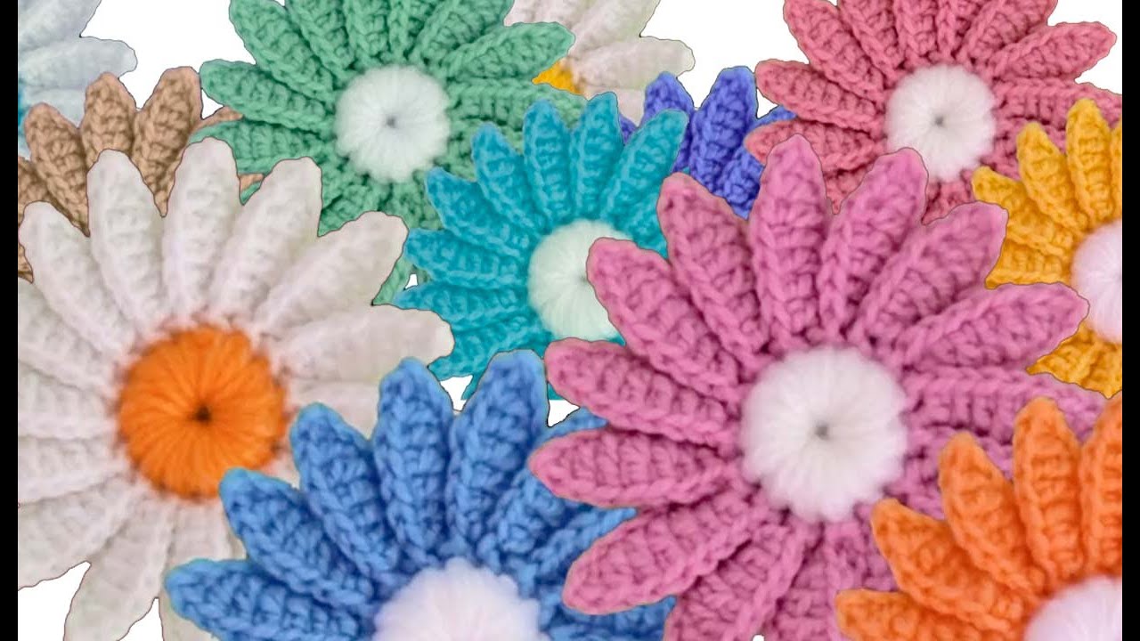 Estas flores son muy faciles de hacer Es Posible tejer a Crochet Así de Fäcil