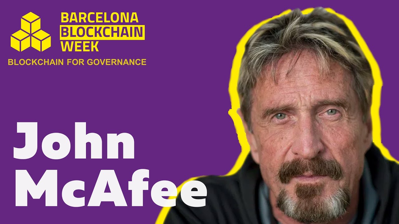 Джон Макафи выступает на Barcelona Blockchain Week 2019
