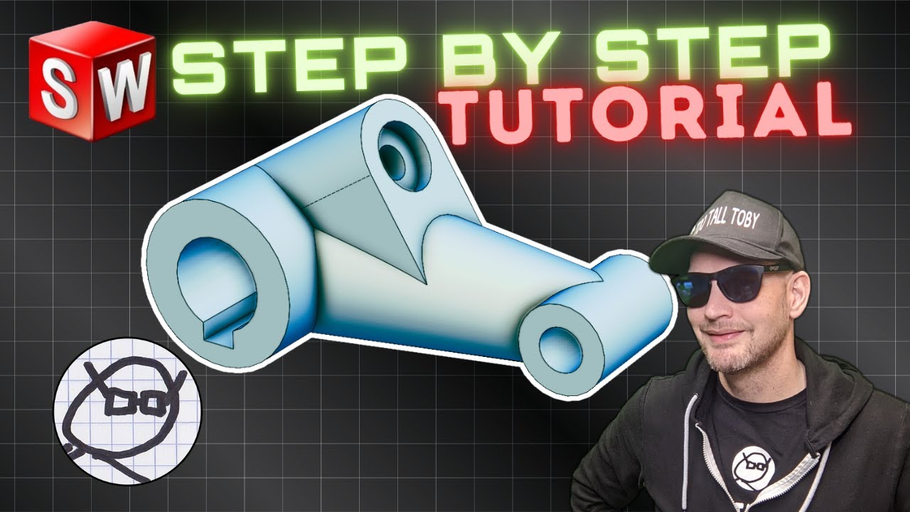 SolidWorks Tutorial - Layout Sketch, Contour Selection, Shared Sketches, Delete Face, Hole Wizard