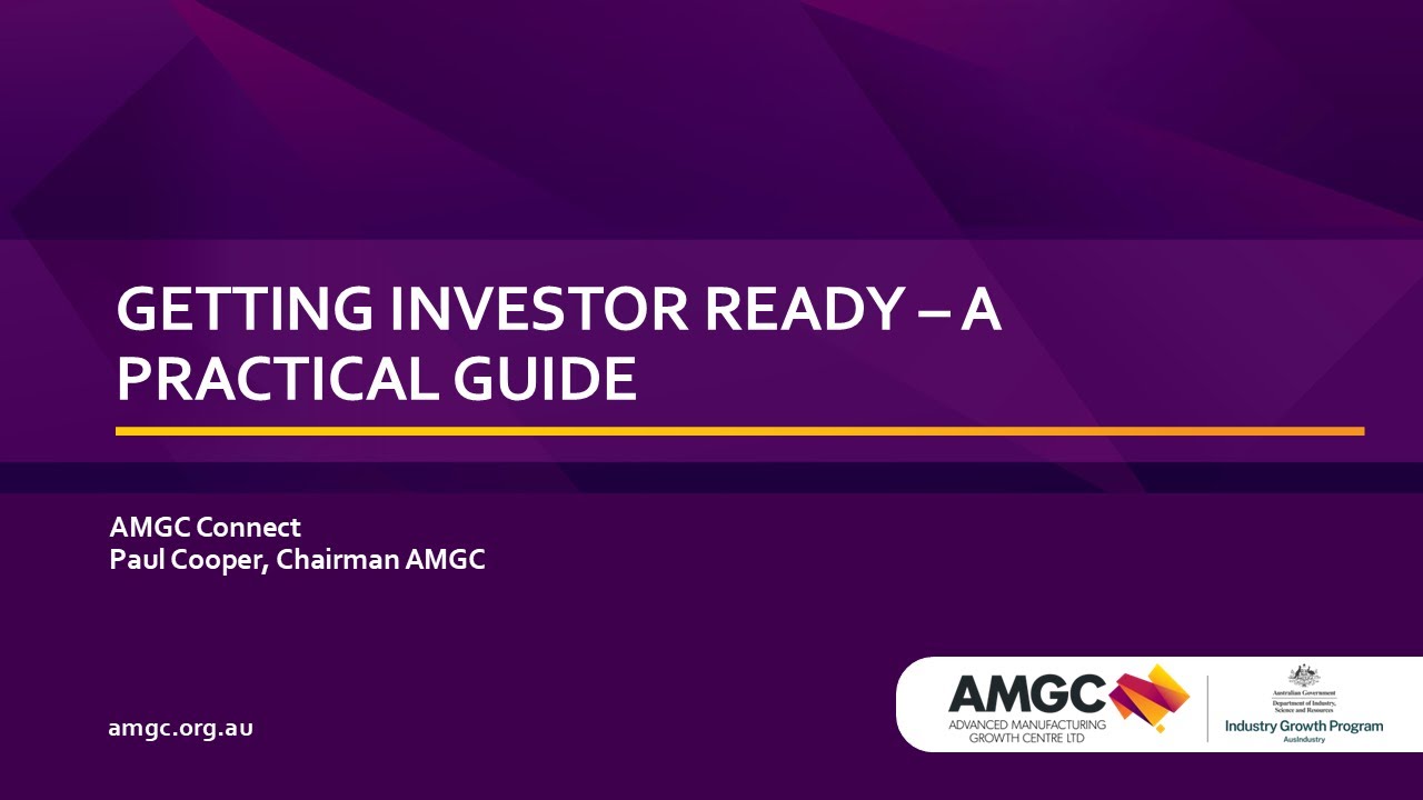 AMGC Connect: Getting Investor Ready – A Practical Guide Webinar