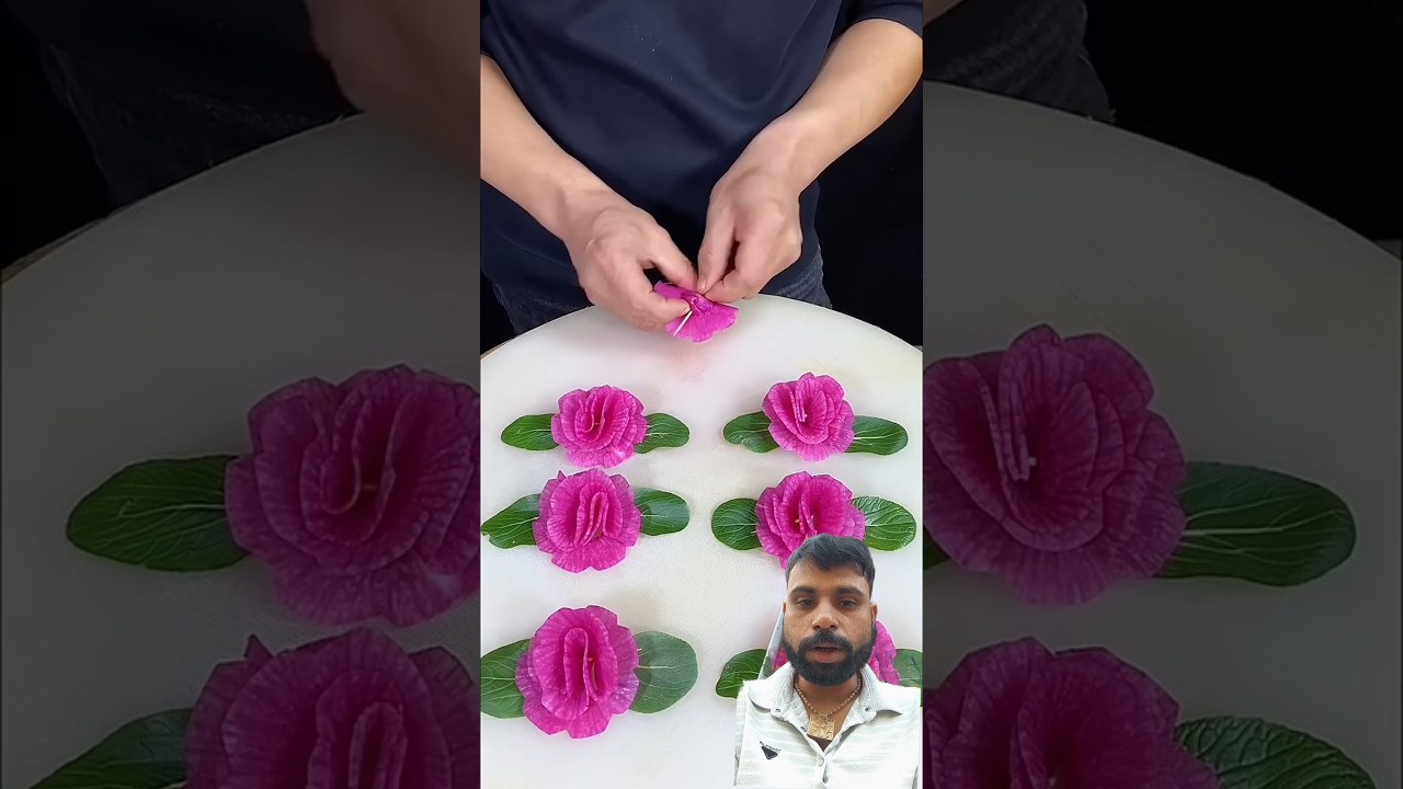 How to Make apple Rose Flower Garnish 