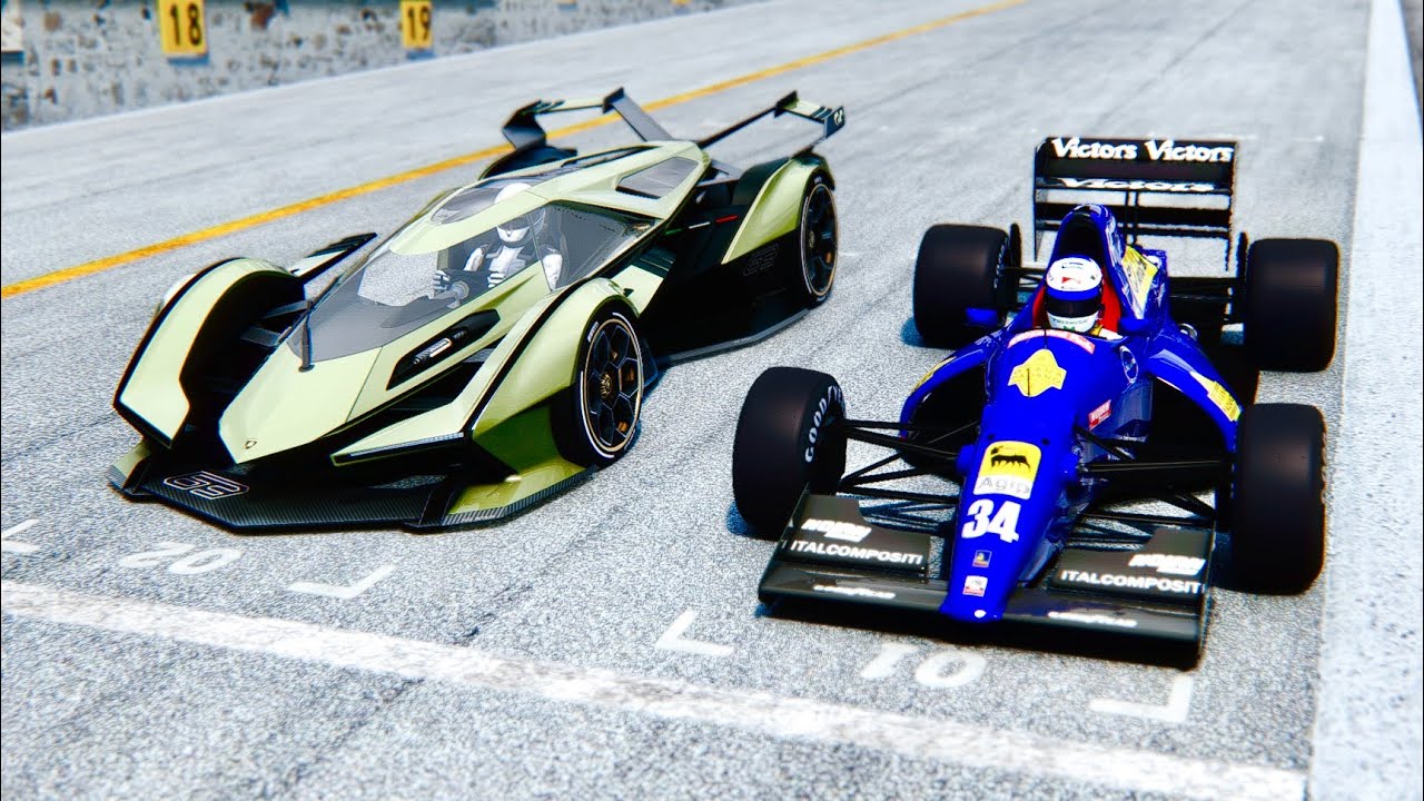 Lamborghini F1 1991 vs Lamborghini V12 Vision GT at Monza