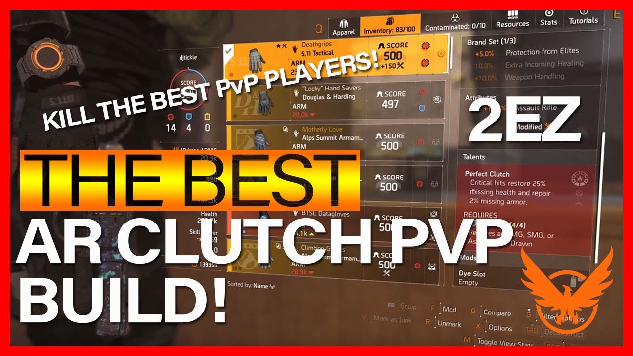 The Best AR Perfect Clutch PvP Build TU 6.1 Division 2