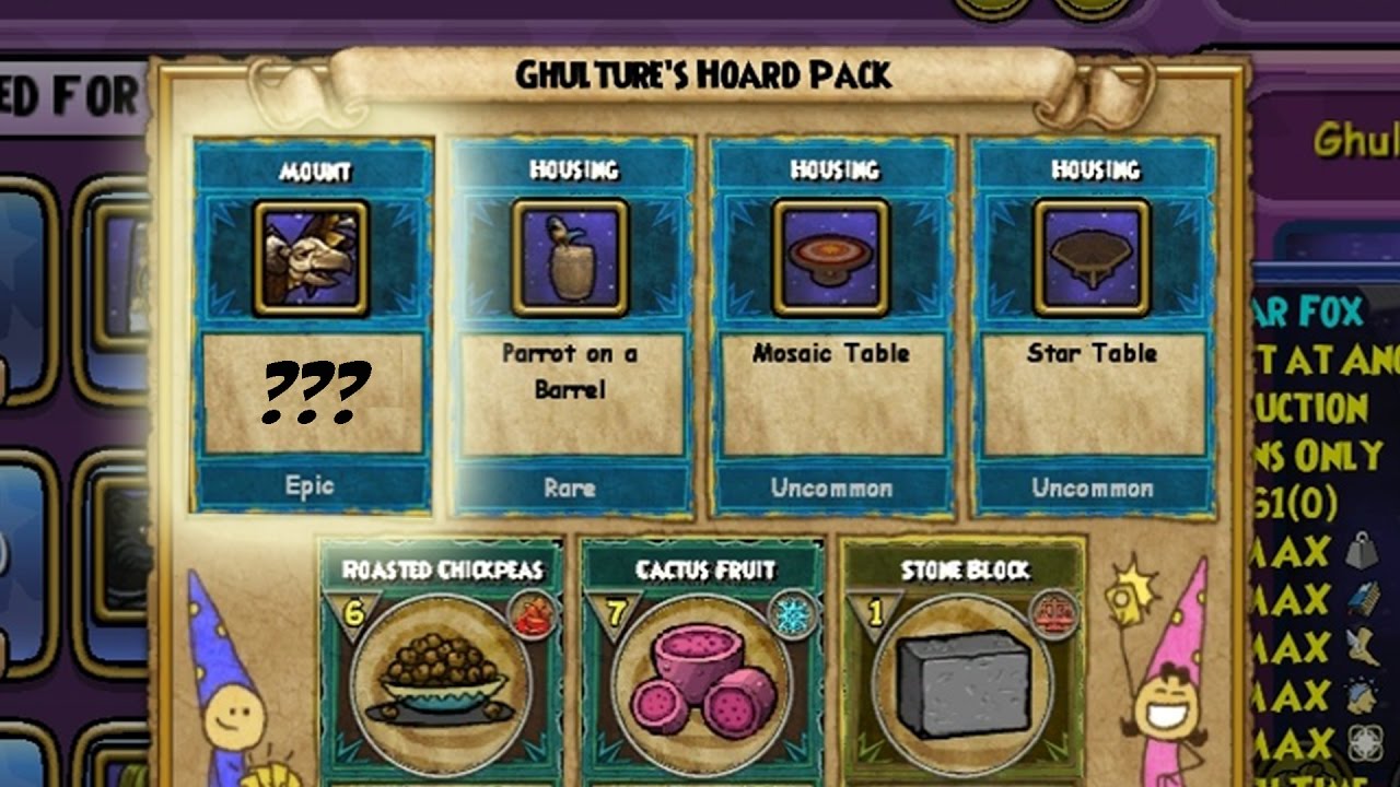 Wizard101: LAST CHANCE AT THE MOUNTS! - Ghulture Hoard Pack 2nd Opening