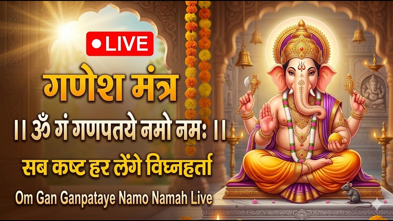 LIVE ||  गणेश मंत्र  || Ganesh Mantra || ॐ गं गणपतये नमो नम || Om Gan Ganpataye Namo Namah