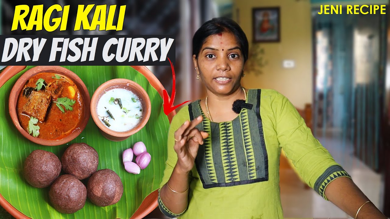கம கம களி -யும் கருவாட்டு குழம்பும் 😋🍚| Dry fish Curry // Ragi kali | Jeni