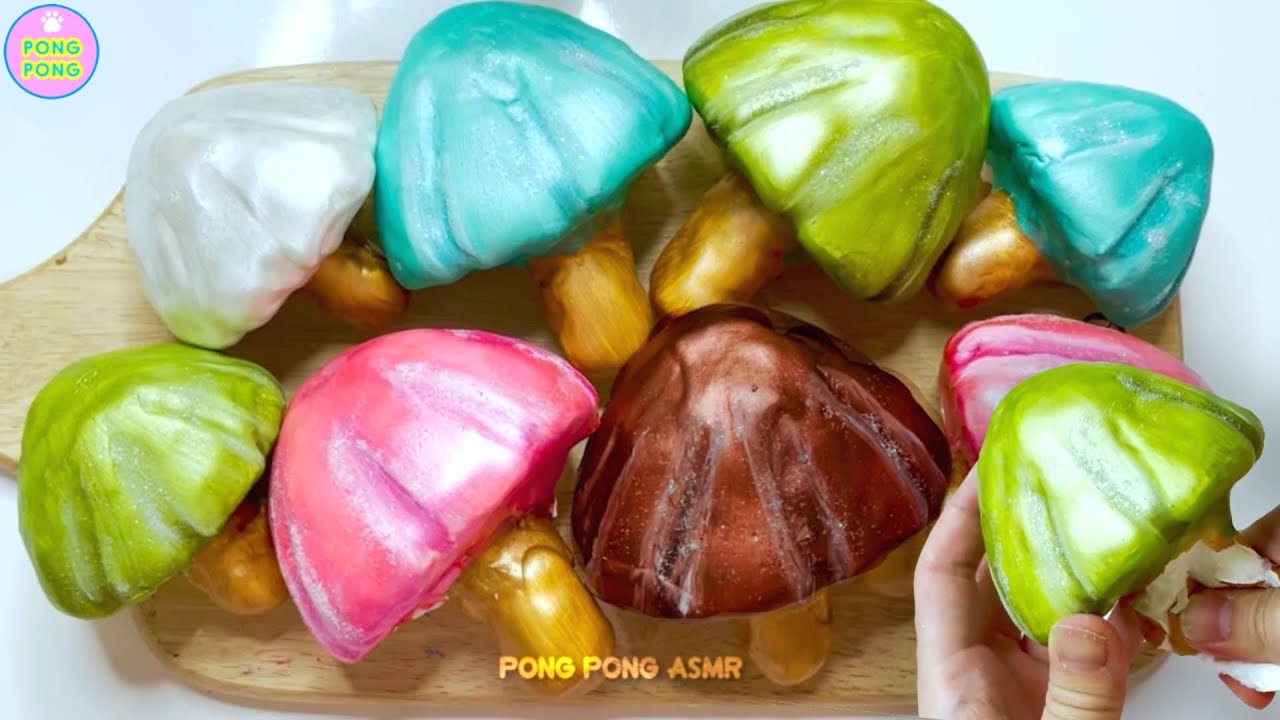 Mushroom-Shaped Chocolate Snack plaster clay cracking 초코송이 석고점토부수기