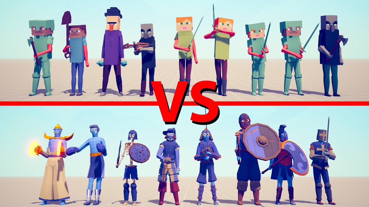 MINECRAFT Team vs MELEE Team - Totally Accurate Battle Simulator TABS