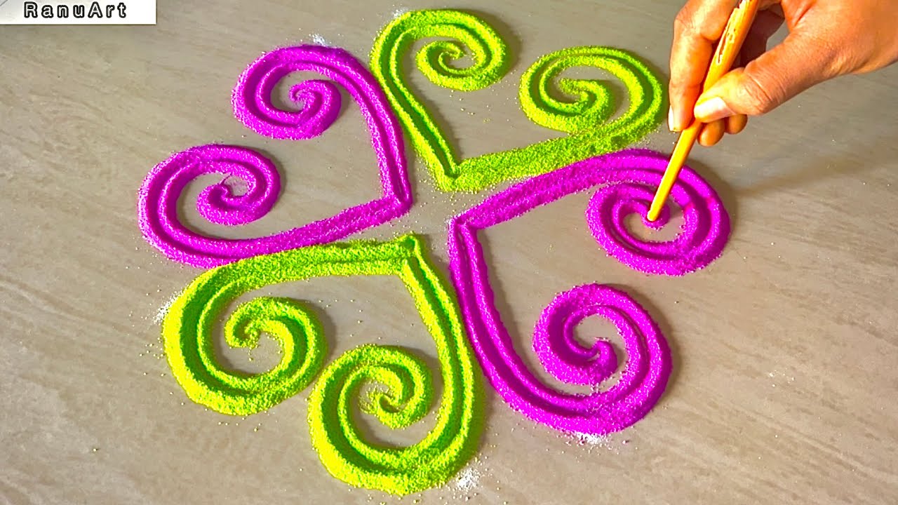 Most Beautiful Rangoli Design 🌸 | Easy Daily Rangoli for Beginners | Trending Rangoli 2025 ✨Ranu Art