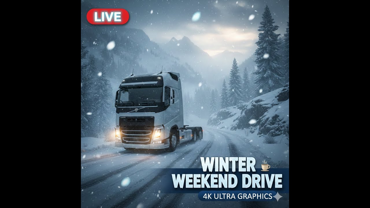 ❄️ Winter Weekend Drive | Relaxing Rainy Roads | ETS2 LIVE