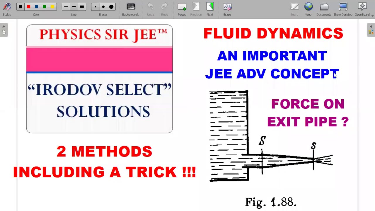 IRODOV SELECT VIDEO SOLUTIONS |PROB 1.329 | FORCE ON EXIT PIPE |FLUID DYNAMICS |JEE ADVANCED PHYSICS